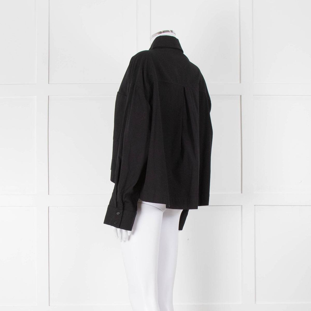Reformation Black Cropped Boxy Shirt
