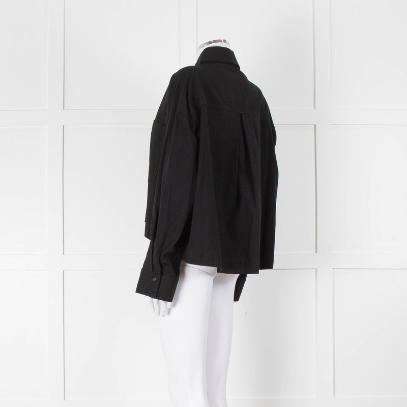 Reformation Black Cropped Boxy Shirt