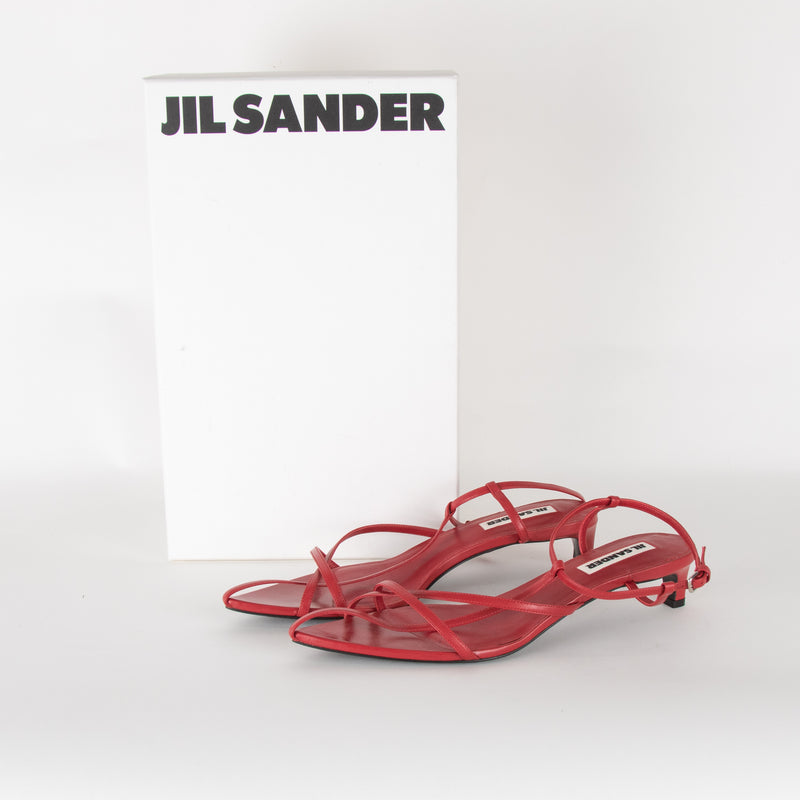 Jil Sander Papered Calf Cranberry Sandal