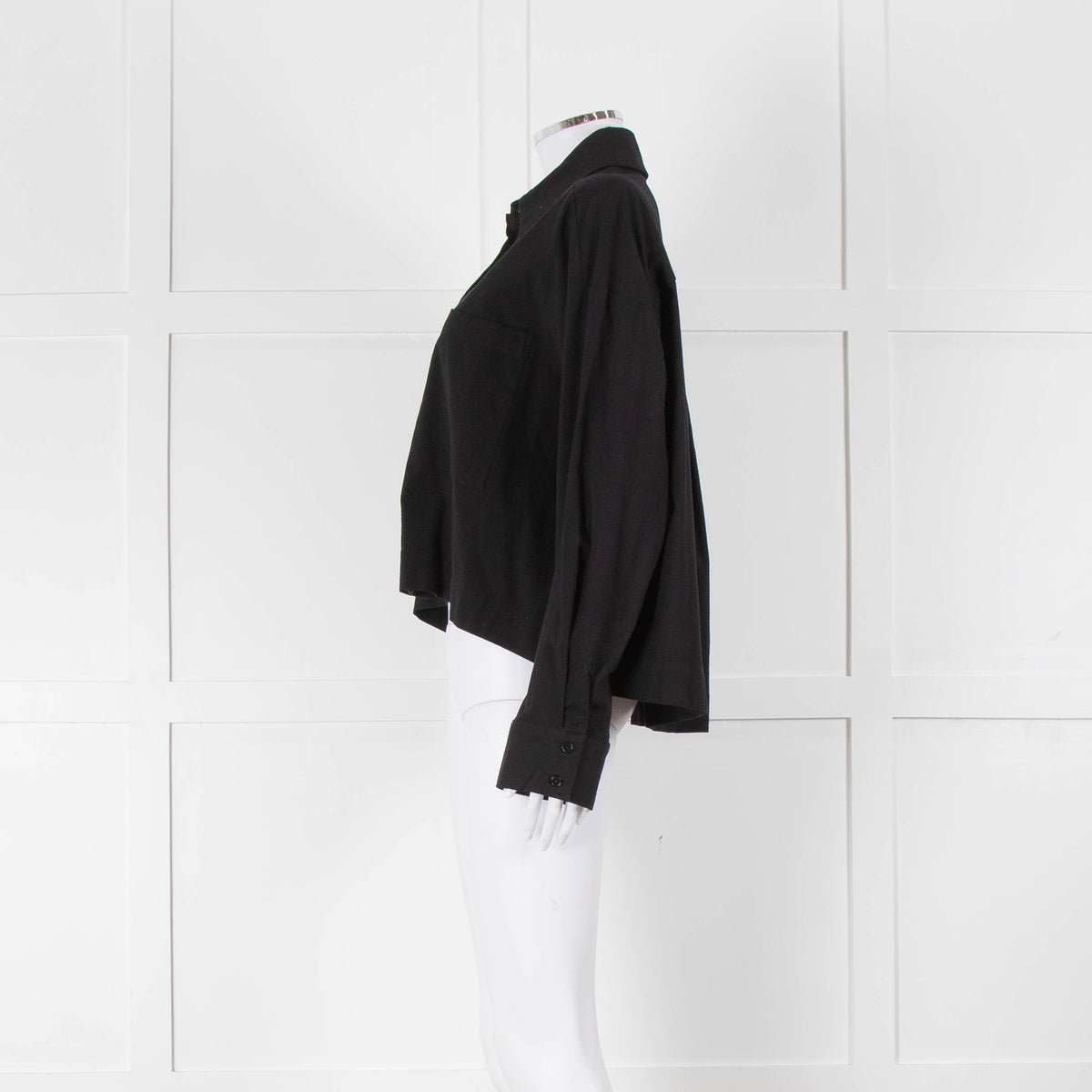 Reformation Black Cropped Boxy Shirt