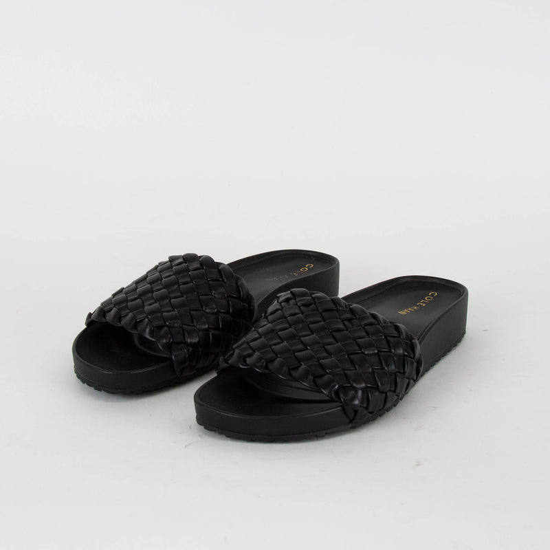 Cole Haan Black Braided Sliders