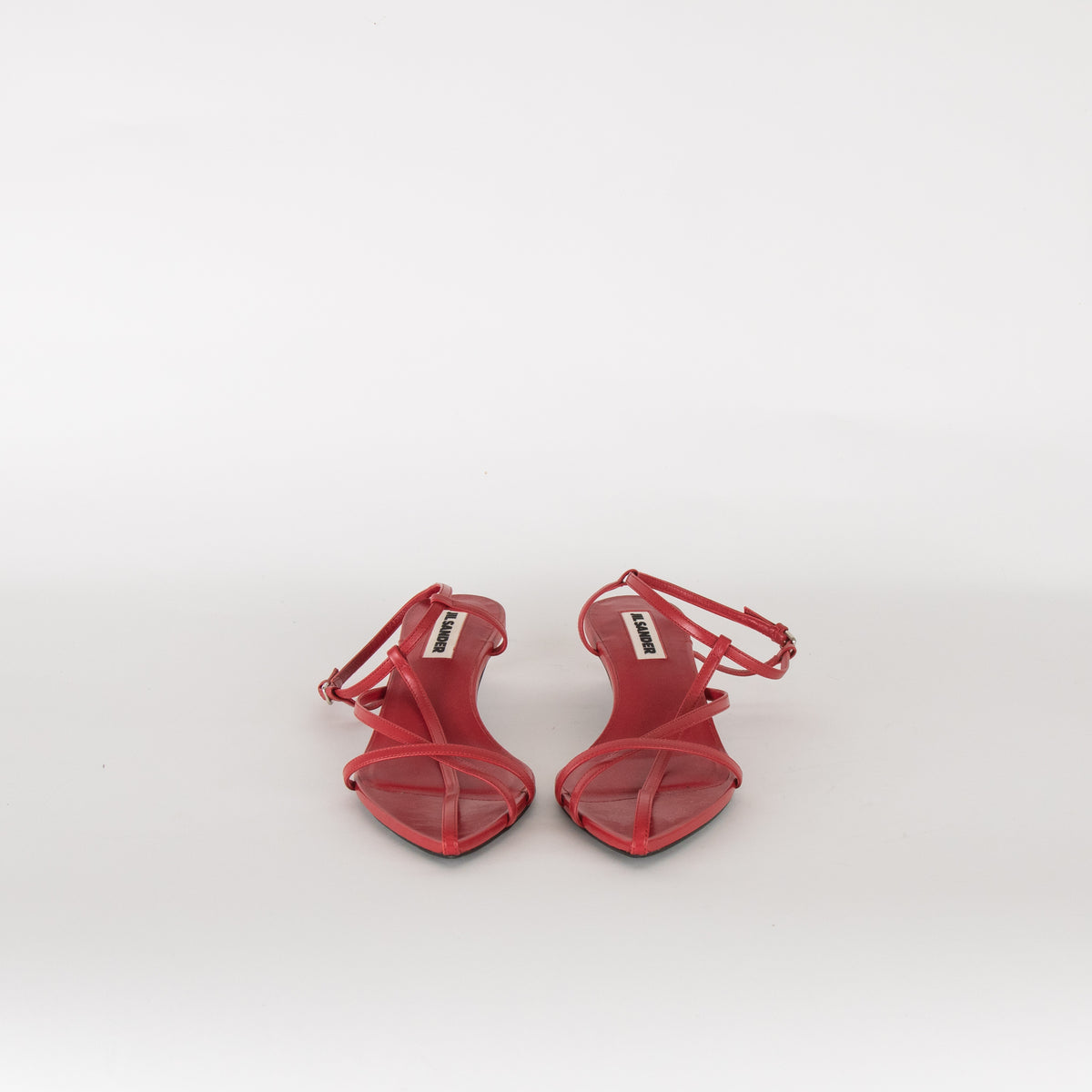 Jil Sander Papered Calf Cranberry Sandal