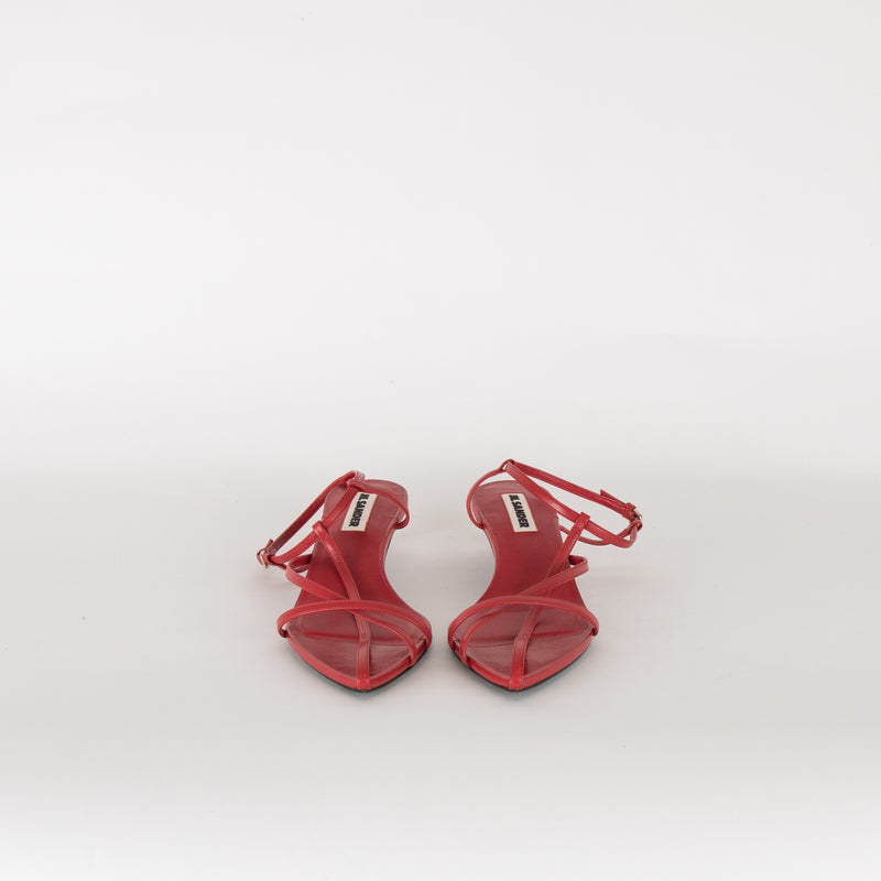 Jil Sander Papered Calf Cranberry Sandal