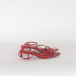 Jil Sander Papered Calf Cranberry Sandal