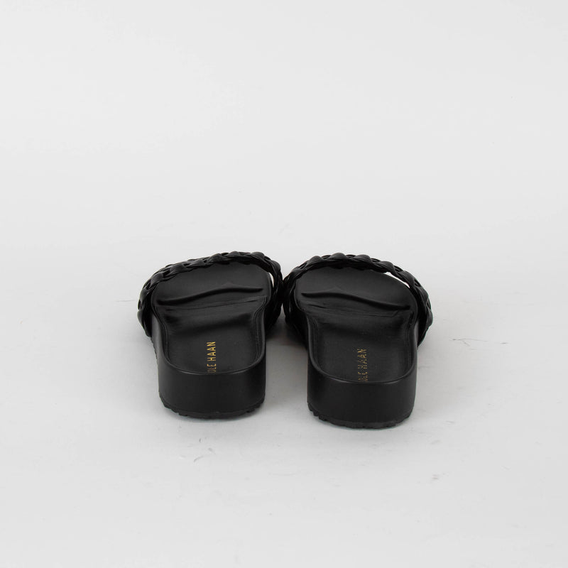 Cole Haan Black Braided Sliders