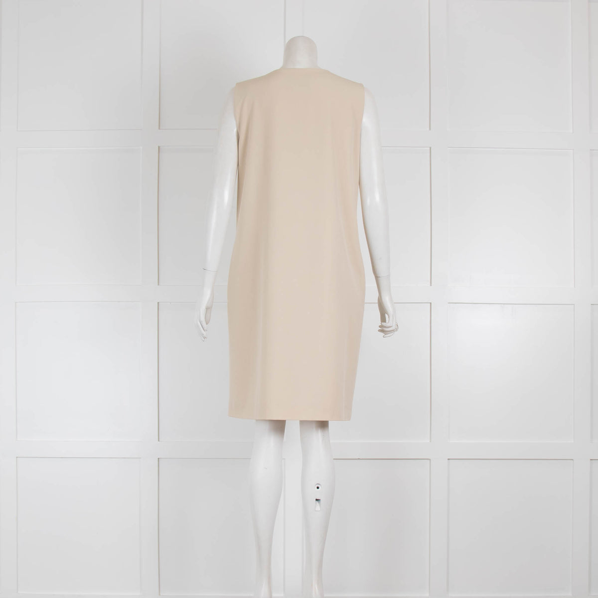 Boutique Moschino Beige Shift Dress with Front Frill