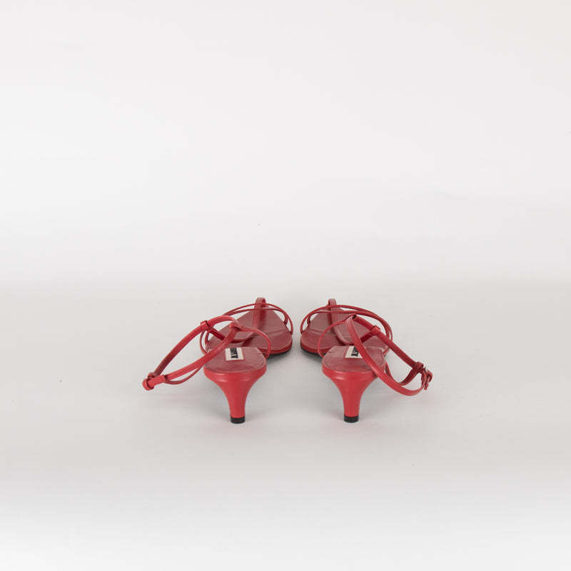 Jil Sander Papered Calf Cranberry Sandal