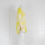 Marc Cain Cream, Beige and Yellow Silk Patterned Blouse