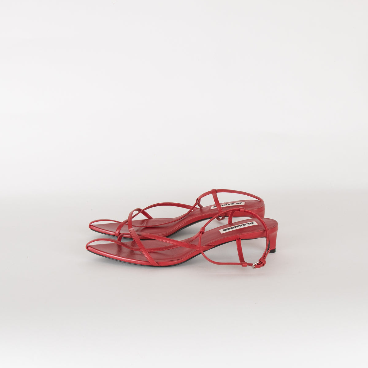 Jil Sander Papered Calf Cranberry Sandal