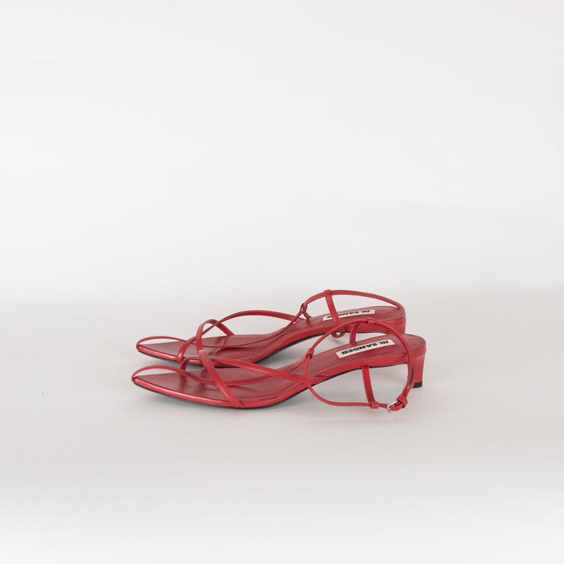 Jil Sander Papered Calf Cranberry Sandal