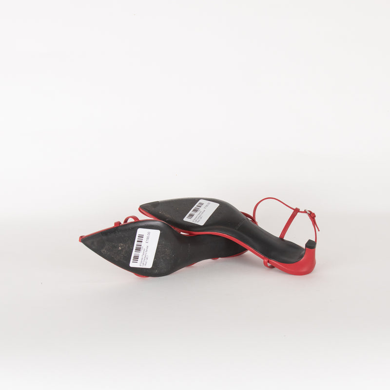 Jil Sander Papered Calf Cranberry Sandal