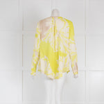 Marc Cain Cream, Beige and Yellow Silk Patterned Blouse