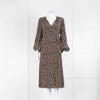 Lily and Lionel Black and Beige Floral Wrap Dress
