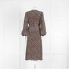 Lily and Lionel Black and Beige Floral Wrap Dress