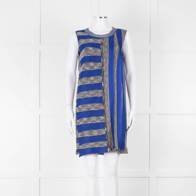 Missoni Knitted Shift Dress with Blue Knitted Frill