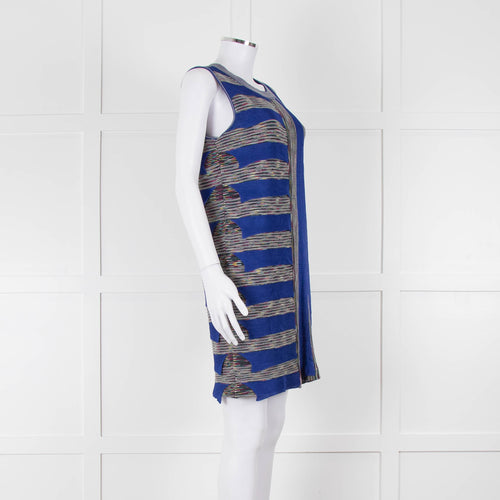 Missoni Knitted Shift Dress with Blue Knitted Frill