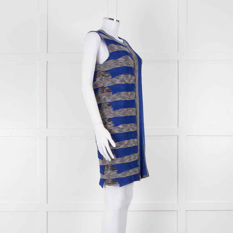 Missoni Knitted Shift Dress with Blue Knitted Frill