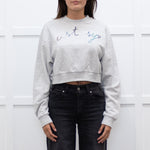 A.P.C Grey Ecstasy Embroidery Motif Cropped Sweatshirt