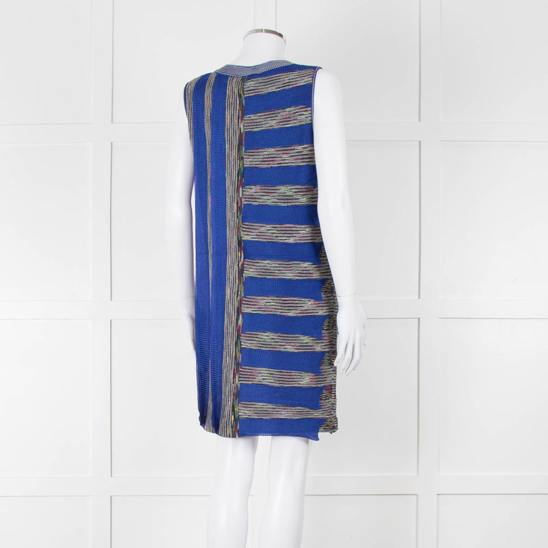 Missoni Knitted Shift Dress with Blue Knitted Frill