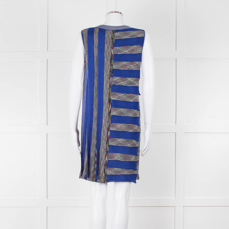 Missoni Knitted Shift Dress with Blue Knitted Frill