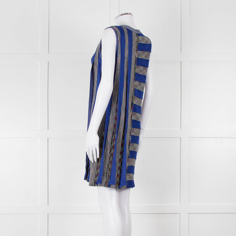 Missoni Knitted Shift Dress with Blue Knitted Frill