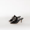 Dorateymur Galaxy Black Patent Slip On Sandals