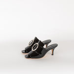 Dorateymur Galaxy Black Patent Slip On Sandals