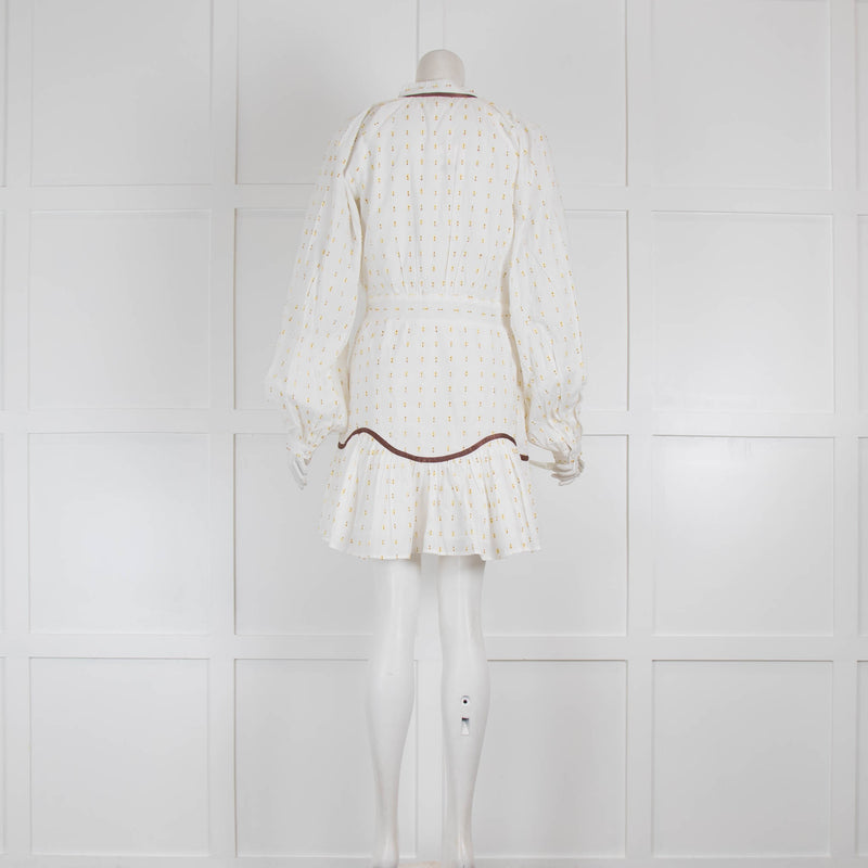 Vita Grace White Dress With Yellow Small Pattern