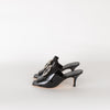 Dorateymur Galaxy Black Patent Slip On Sandals