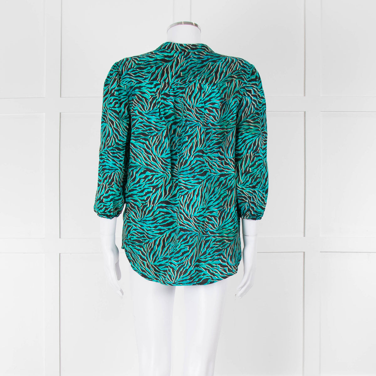 Pyrus Turquoise and Black Patterned Blouse