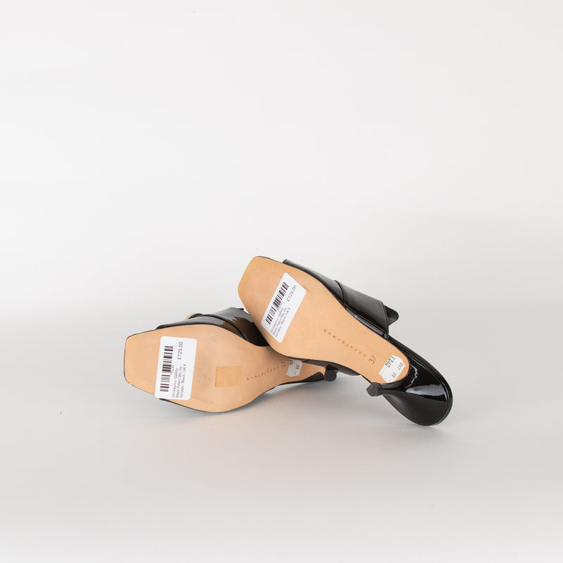 Dorateymur Galaxy Black Patent Slip On Sandals