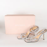 Mach & Mach Silver Double Bow Square Toe Heels