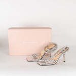 Mach & Mach Silver Double Bow Square Toe Heels