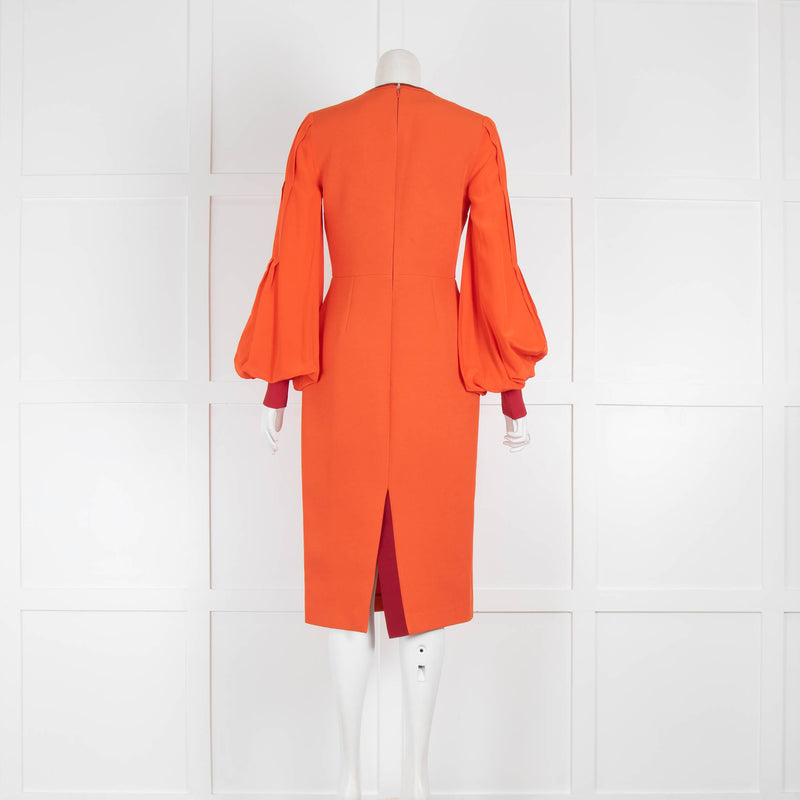 Roksanda Orange Dress with Silk Sleeves