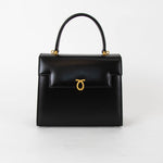 Launer London Black Traviata Leather Bag