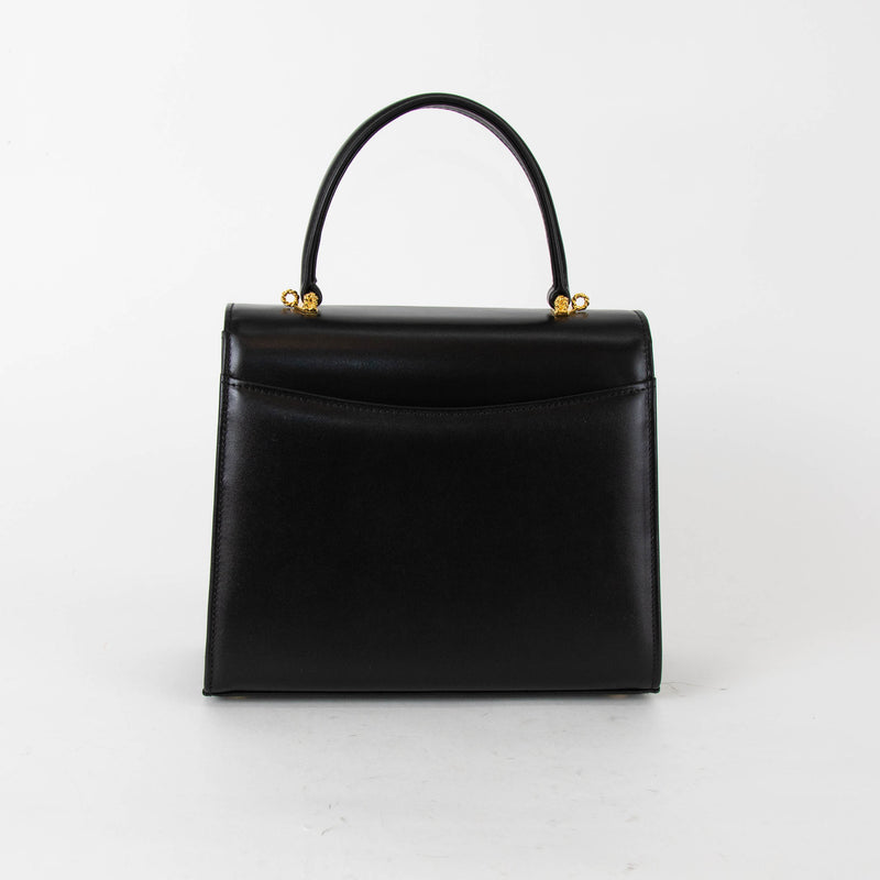 Launer London Black Traviata Leather Bag