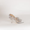 Mach & Mach Silver Double Bow Square Toe Heels
