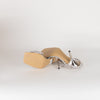 Mach & Mach Silver Double Bow Square Toe Heels
