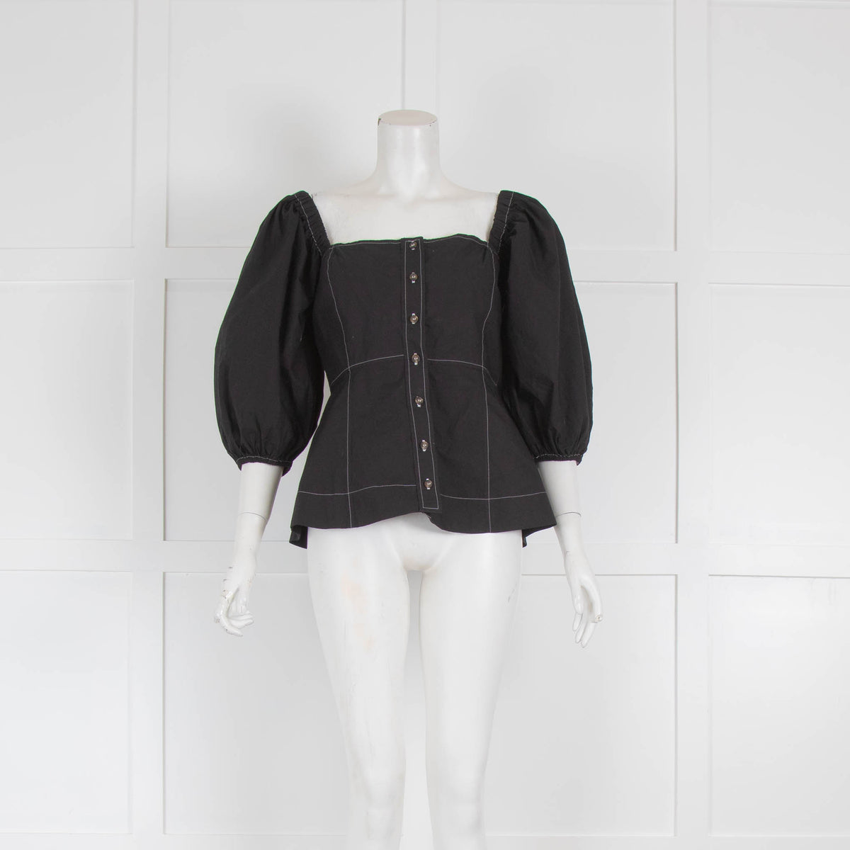 Ganni Black Off The Shoulder Top