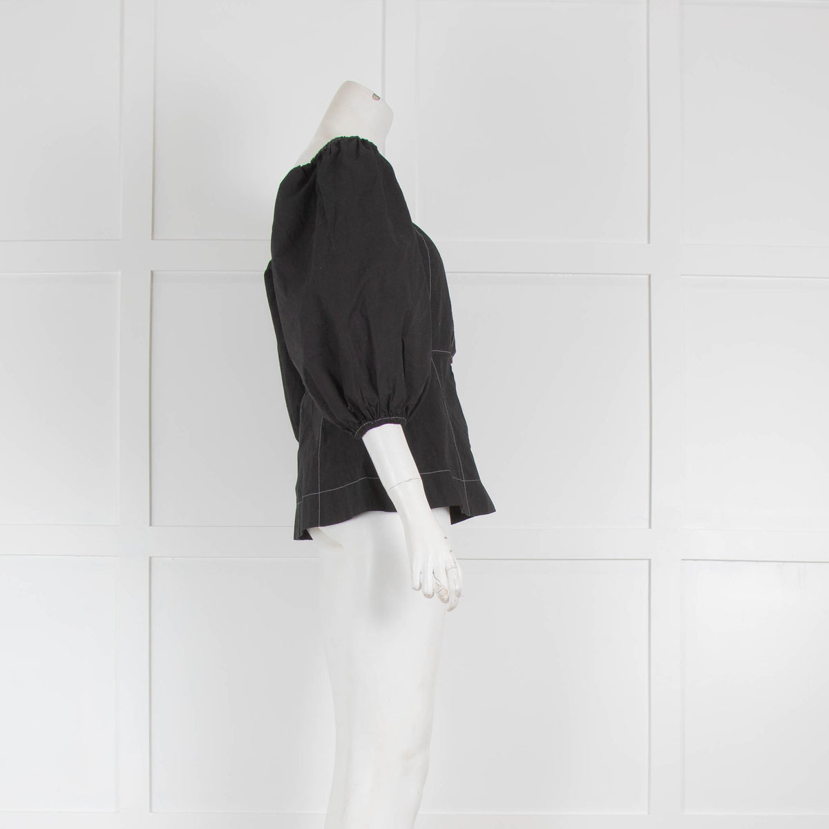 Ganni Black Off The Shoulder Top