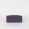Launer London Purple Leather Brown Snake Skin Top Traviata Bag