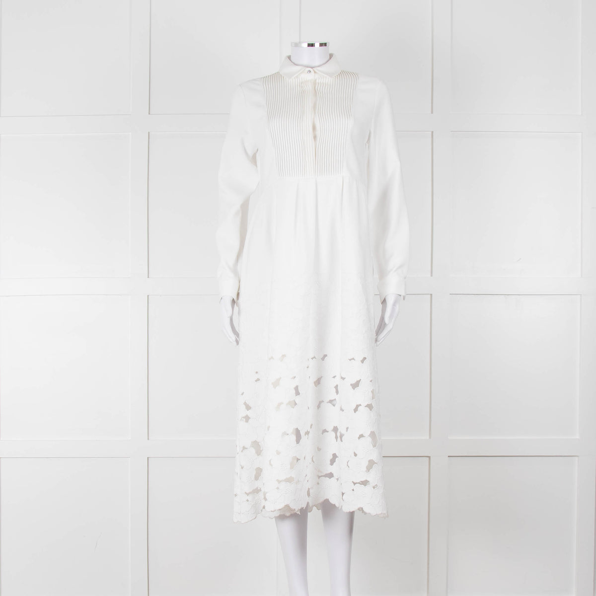 Choice Black Label White Pintuck Broderie Anglaise Dress