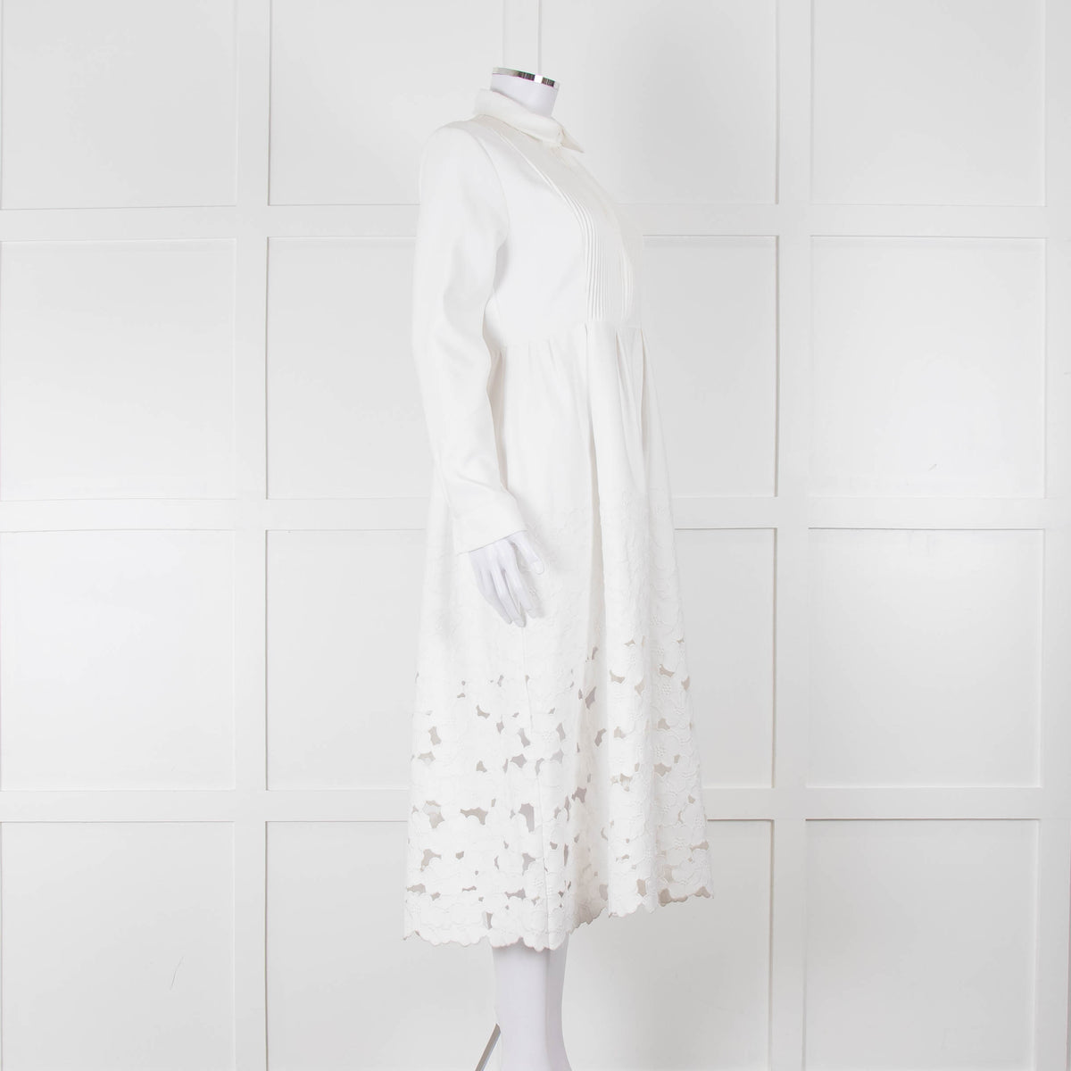 Choice Black Label White Pintuck Broderie Anglaise Dress
