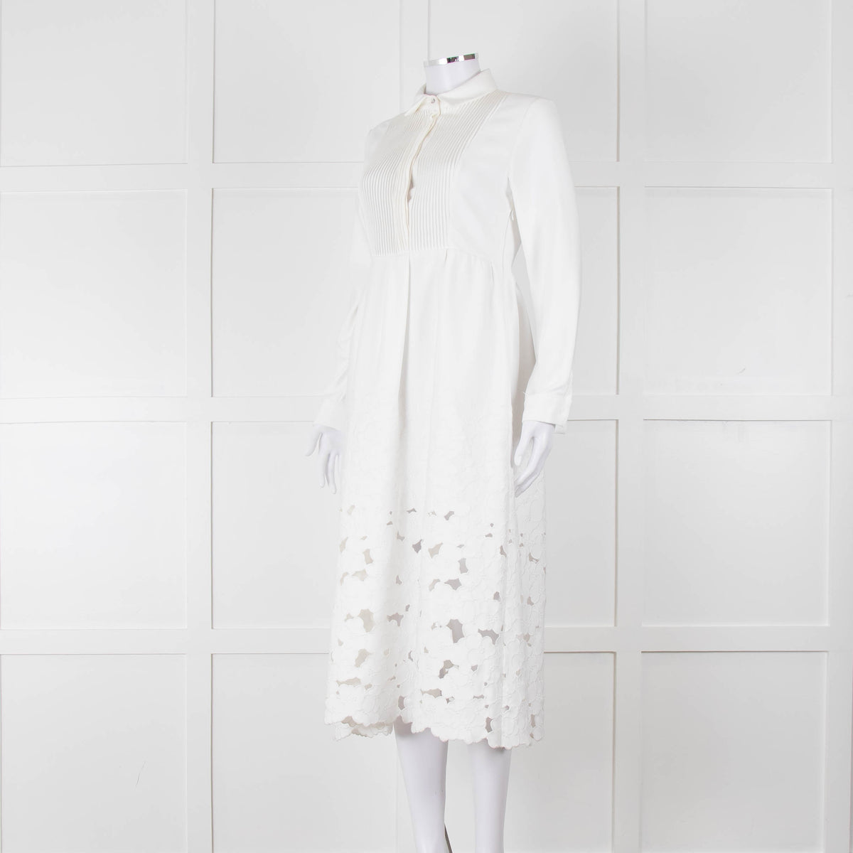 Choice Black Label White Pintuck Broderie Anglaise Dress