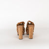 Miu Miu Brown Suede Studded Platform Clog Heels