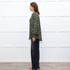 Machka Green Pattern Balloon Sleeve Top