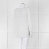 Zoe Milano Light Grey Silver Fine Knit Wide Neck Sweater