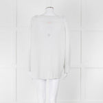 Zoe Milano Light Grey Silver Fine Knit Wide Neck Sweater