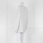 Zoe Milano Light Grey Silver Fine Knit Wide Neck Sweater