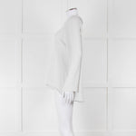 Zoe Milano Light Grey Silver Fine Knit Wide Neck Sweater